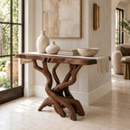 Organic Tangled Root Wood Console Table For Hallway