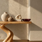 Modern Serpentine Wood Console Table For Living Room