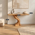 Minimalist Twisting Wood Console Table For Entryway