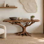 Dramatic Tree Trunk Wood Console Table For Entryway