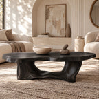 Organic Driftwood Coffee Table With Sculpted Root Base For Living Room