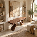 Minimalist Sculptural Console Table With Two Curved Legs For Hallway