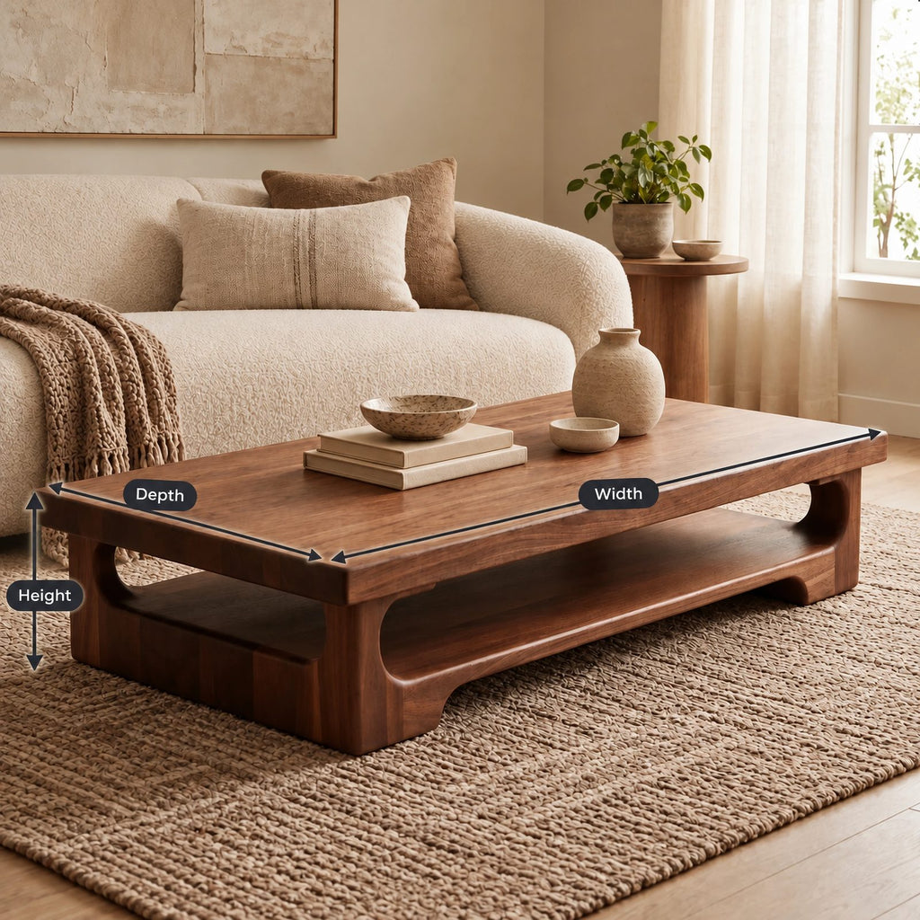 Contemporary Coffee Table With Arched Open Leg Design For Living Room