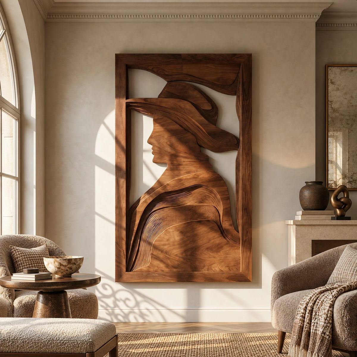 Western Cowboy Silhouette Wall Art With Open Cutout Frame For Entryway
