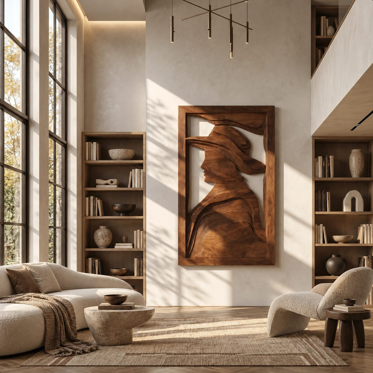 Western Cowboy Silhouette Wall Art With Open Cutout Frame For Entryway