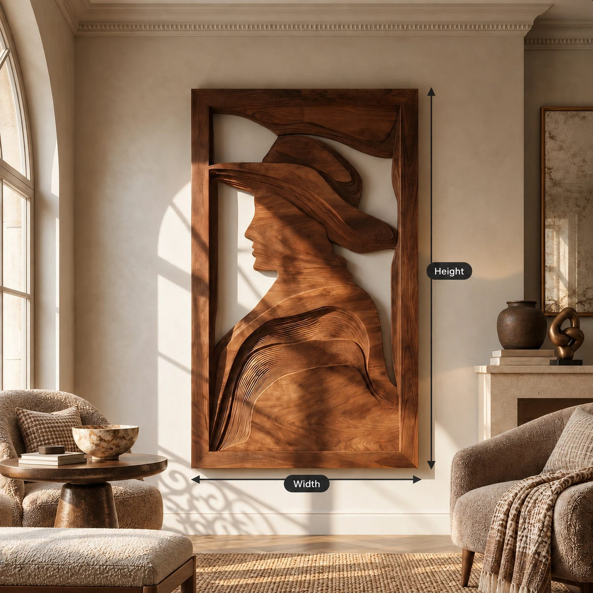 Western Cowboy Silhouette Wall Art With Open Cutout Frame For Entryway