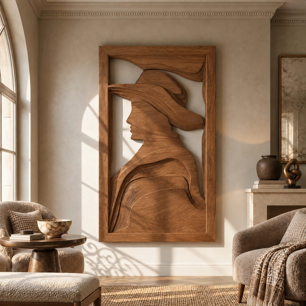Western Cowboy Silhouette Wall Art With Open Cutout Frame For Entryway