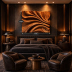 Contemporary Carved Wood Wall Art With Sculpted Fold Design For Bedroom