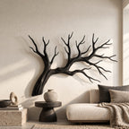 Handcrafted Wood Wall Art With Forked Branch Design For Bedroom