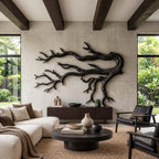 Artisan Wood Wall Sculpture With Layered Root Branches For Living Room