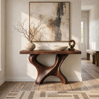 Modern Sculptural Curved Base Console Table For Entryway