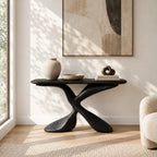Contemporary Twisted Pedestal Console Table For Entryway