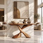Contemporary Twisted Pedestal Console Table For Entryway