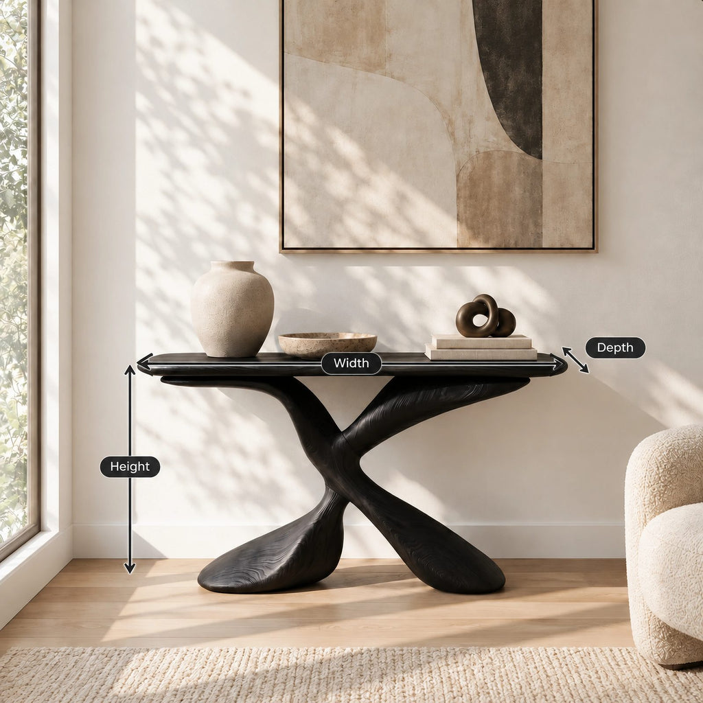 Contemporary Twisted Pedestal Console Table For Entryway