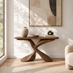 Contemporary Twisted Pedestal Console Table For Entryway