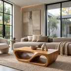 Scandinavian Sculptural Base Coffee Table For Living Room