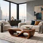 Scandinavian Sculptural Base Coffee Table For Living Room