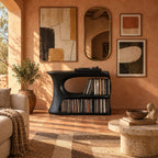 Scandinavian Wood Record Cabinet With Flip Top Lid For Living Room
