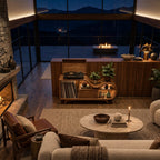 Organic Undulating Wood Record Cabinet For Living Room