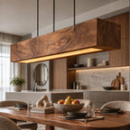 Handcrafted Wood Beam Pendant Light For Dining Room