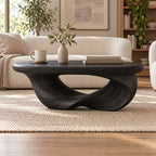 Möbius Loop Sculptural Solid Wood Coffee Table, Walnut Modern Living Room Statement