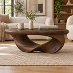 Möbius Loop Sculptural Solid Wood Coffee Table, Walnut Modern Living Room Statement