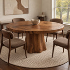 Minimalist Round Dining Table With Forked Trunk Legs For Dining Room