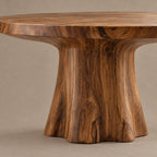 Minimalist Round Dining Table With Forked Trunk Legs For Dining Room