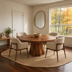 Minimalist Round Dining Table With Forked Trunk Legs For Dining Room