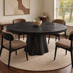 Minimalist Round Dining Table With Forked Trunk Legs For Dining Room
