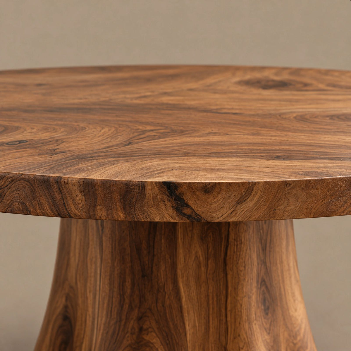 Minimalist Round Dining Table With Forked Trunk Legs For Dining Room