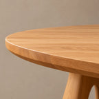 Mid Century Round Dining Table With Arched Open Base For Dining Room