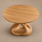 Contemporary Round Dining Table With Pierced Oval Legs For Dining Room