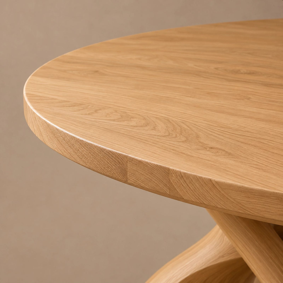 Contemporary Round Dining Table With Pierced Oval Legs For Dining Room