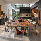 Modern Live Edge Dining Table With Sculpted Root Base For Dining Room