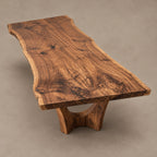 Modern Live Edge Dining Table With Sculpted Root Base For Dining Room