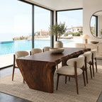 Organic Wabi Sabi Dining Table With Flowing Wave Base For Dining Room