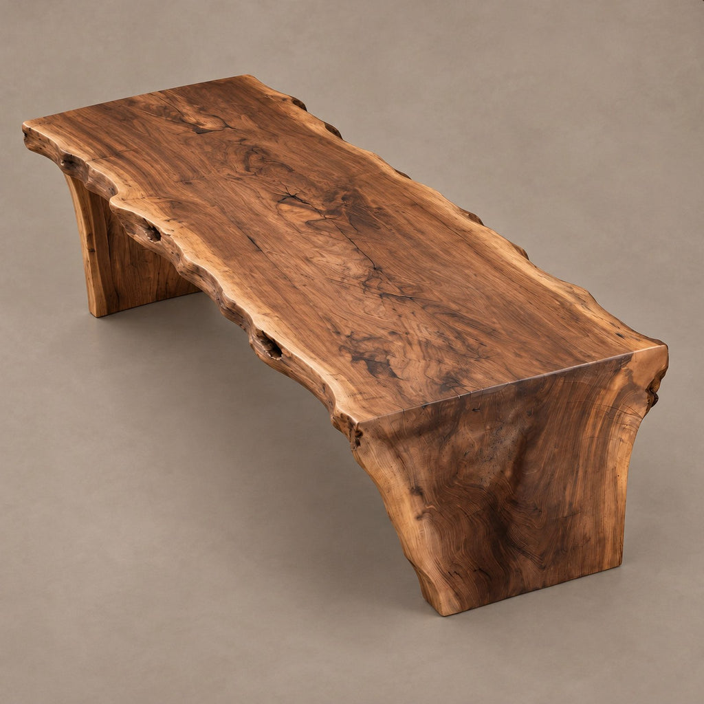 Organic Wabi Sabi Dining Table With Flowing Wave Base For Dining Room