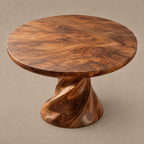 Contemporary Round Dining Table With Twisted Pedestal For Dining Room