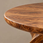 Contemporary Round Dining Table With Twisted Pedestal For Dining Room