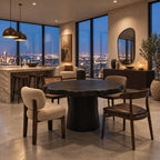Handcrafted Round Dining Table With Chunky Root Pedestal For Kitchen