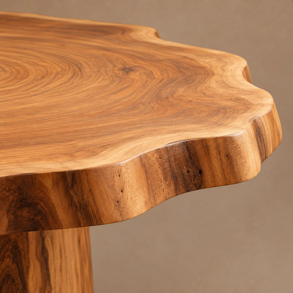 Handcrafted Round Dining Table With Chunky Root Pedestal For Kitchen