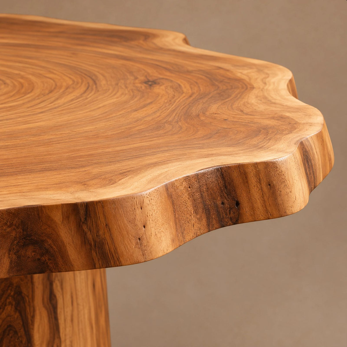 Handcrafted Round Dining Table With Chunky Root Pedestal For Kitchen