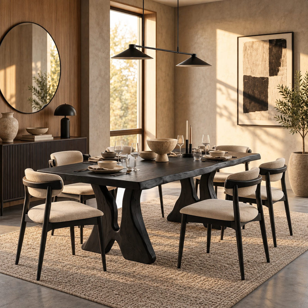 Farmhouse Solid Wood Dining Table With Crossed Trestle Legs For Dining Room