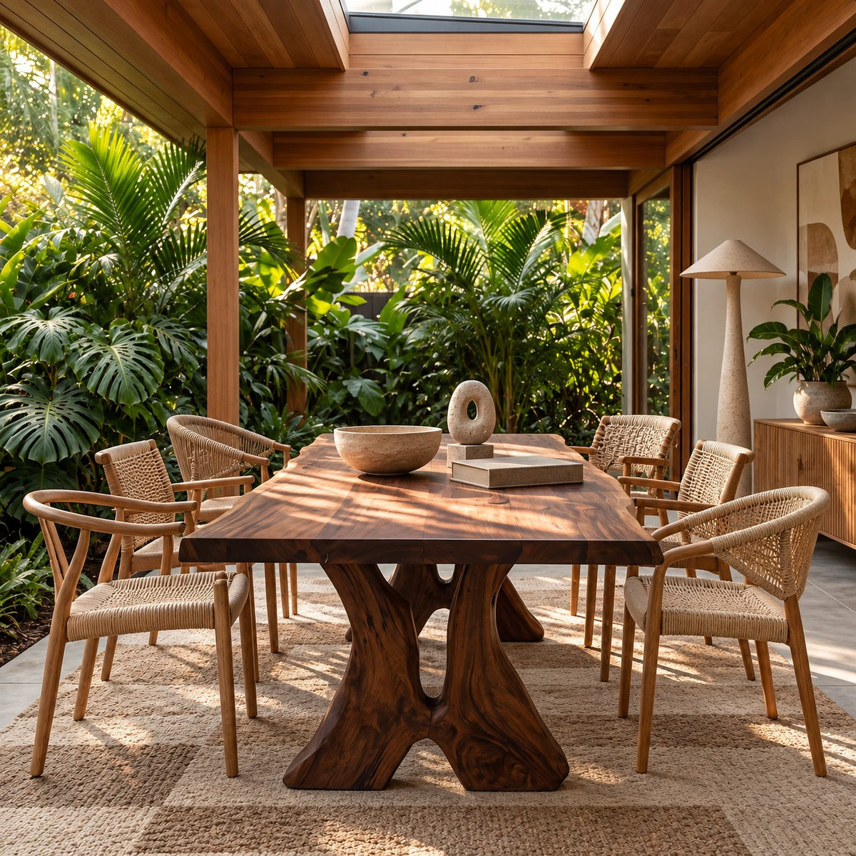 Farmhouse Solid Wood Dining Table With Crossed Trestle Legs For Dining Room