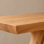 Modern Solid Wood Dining Table With Interlaced Wave Base For Dining Room