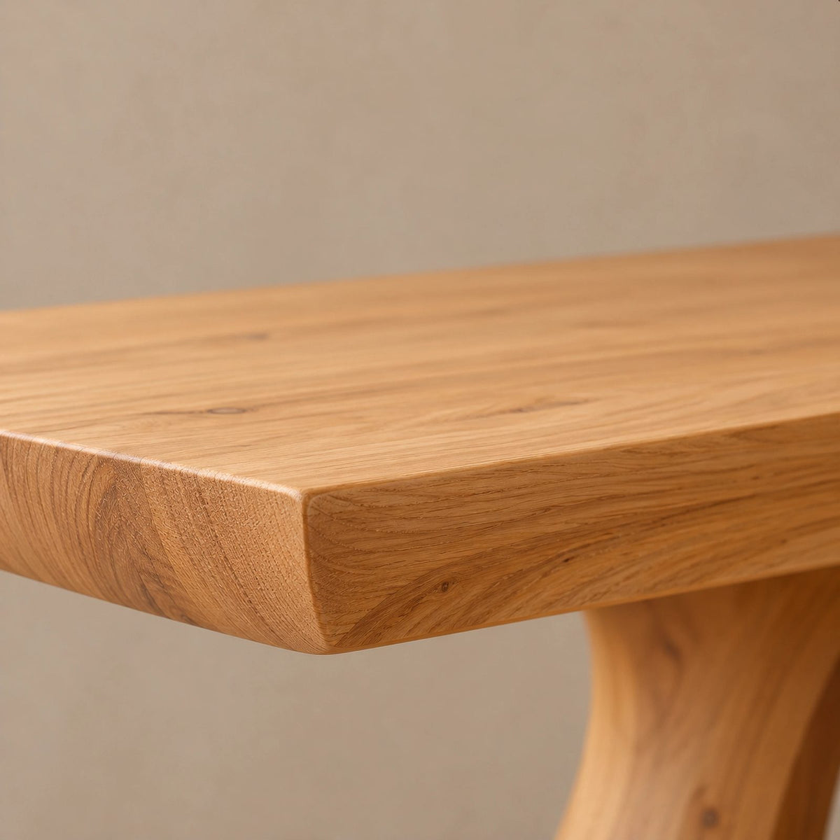 Modern Solid Wood Dining Table With Interlaced Wave Base For Dining Room