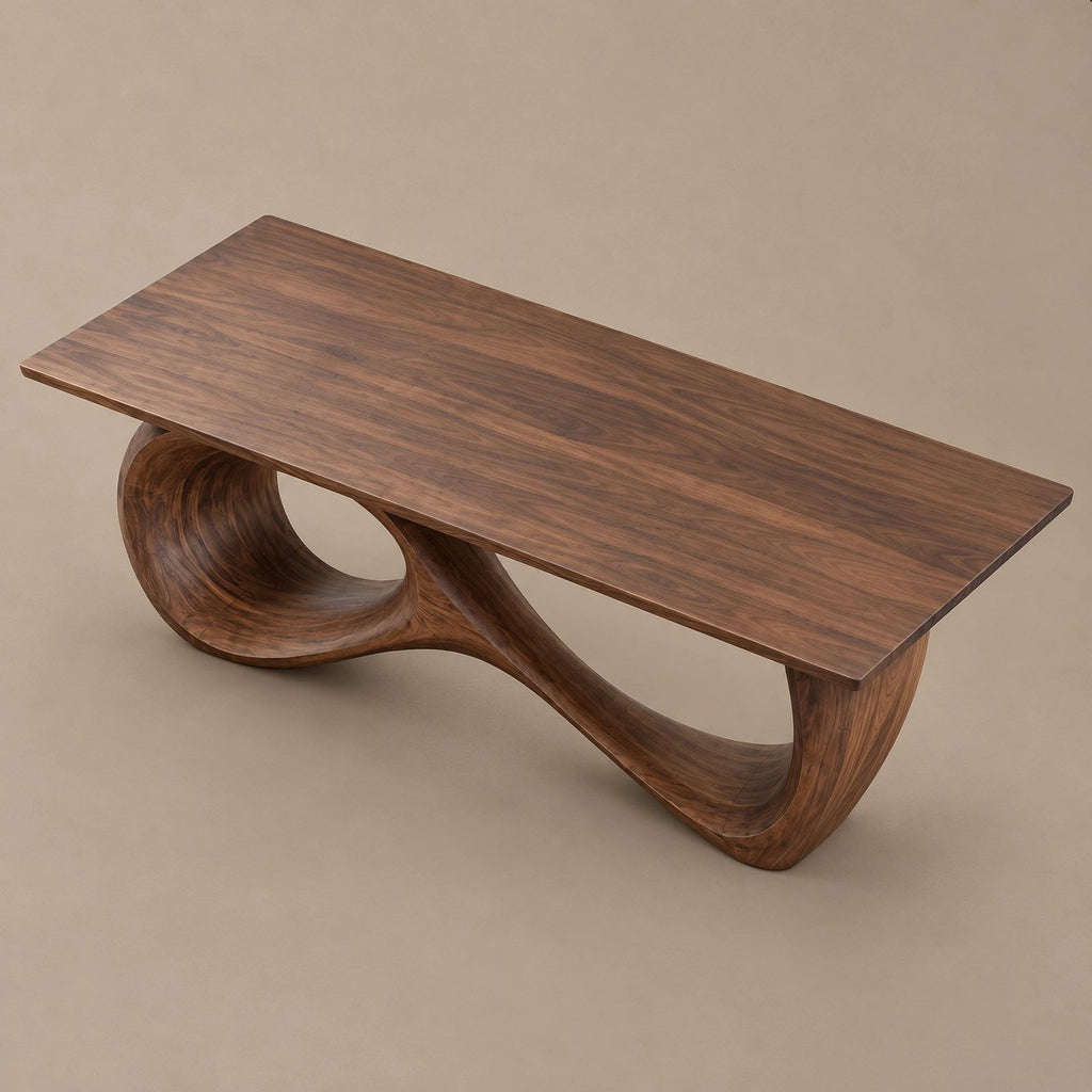 Luxury Sculptural Dining Table With Infinity Loop Base For Dining Room
