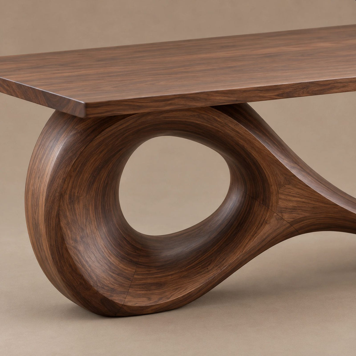 Luxury Sculptural Dining Table With Infinity Loop Base For Dining Room