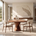 Contemporary Round Dining Table With Hourglass Twist Base For Dining Room